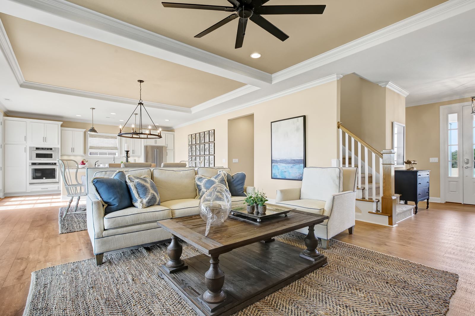 The living room of the Mitchell model home, built by the Trusst Builder Group in Riverlights